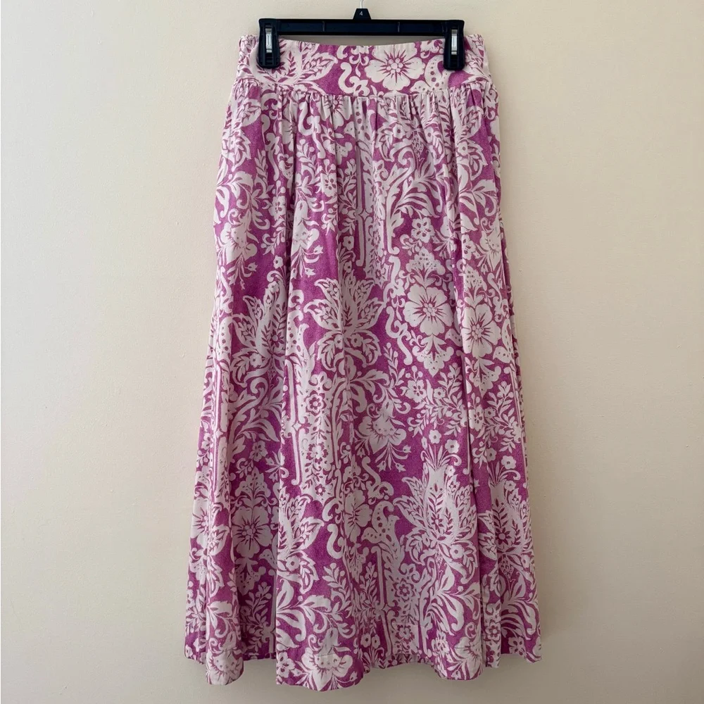 Abercrombie & Fitch Pink and White Floral Maxi Skirt